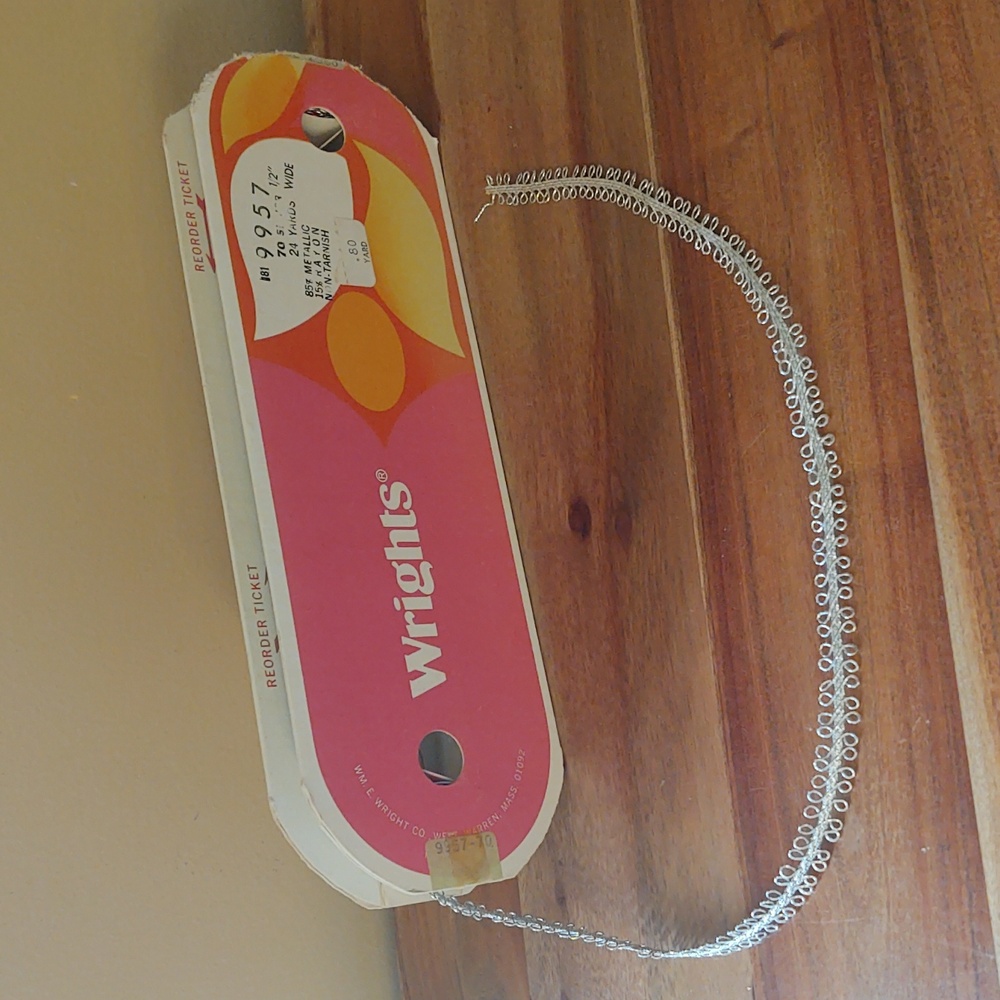 Vintage 70's Wrights Silver Braid Trim - 30+ Yds.